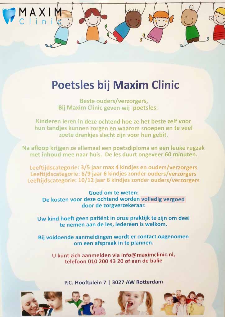 Maxim Clinic Poetslessen voor kinderen